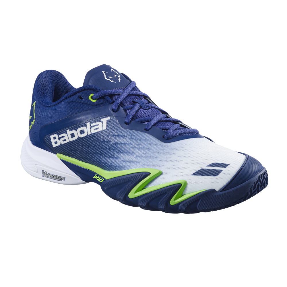 Chaussures de padel Babolat Jet Premura 3 Bleu/Vert Homme – Juan Lebrón 2026 – vue 3