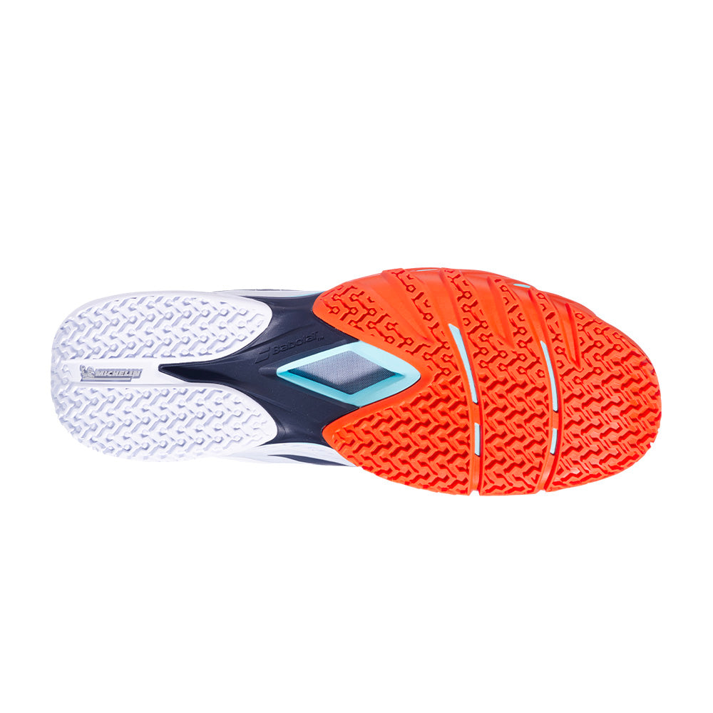 Chaussures de padel Babolat Jet Premura 3 Blanc/Orange Homme – Juan Lebrón 2026 – vue 3